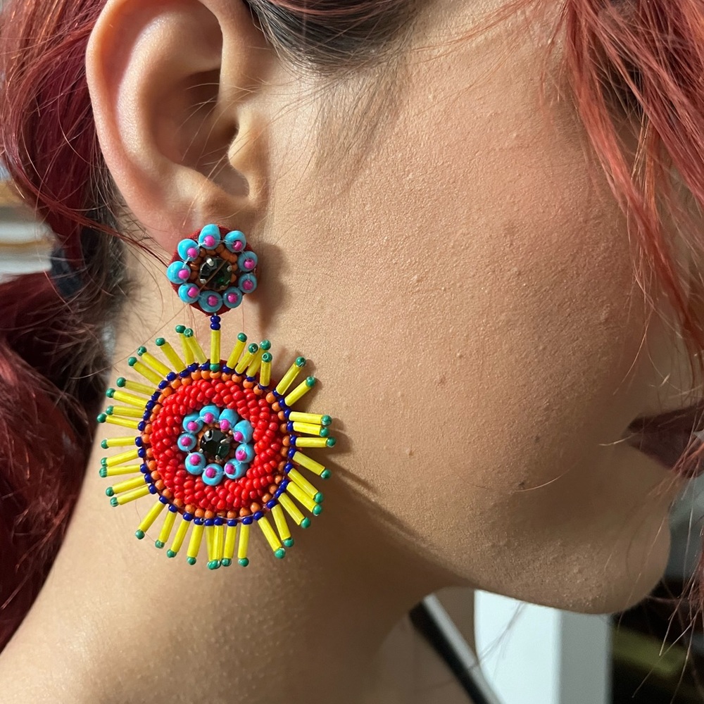 NWT-Boho Multi Color Beaded Earrings
